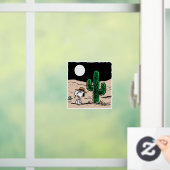 Spike in een Moonlit woestijn Raamsticker (Huis)