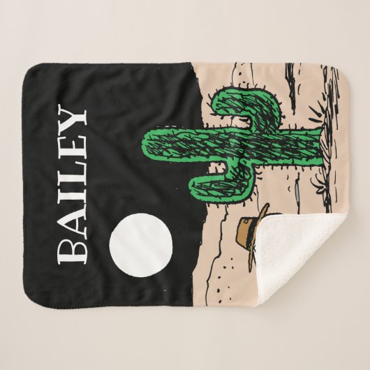 Spike in een Moonlit woestijn Sherpa Deken (Voorkant (horizontaal))