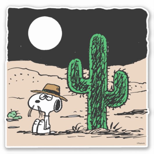 Spike in een Moonlit woestijn Sticker (Voorkant)