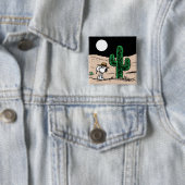 Spike in een Moonlit woestijn Vierkante Button 5,1 Cm (In situ)