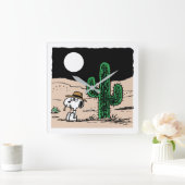 Spike in een Moonlit woestijn Vierkante Klok (Huis)