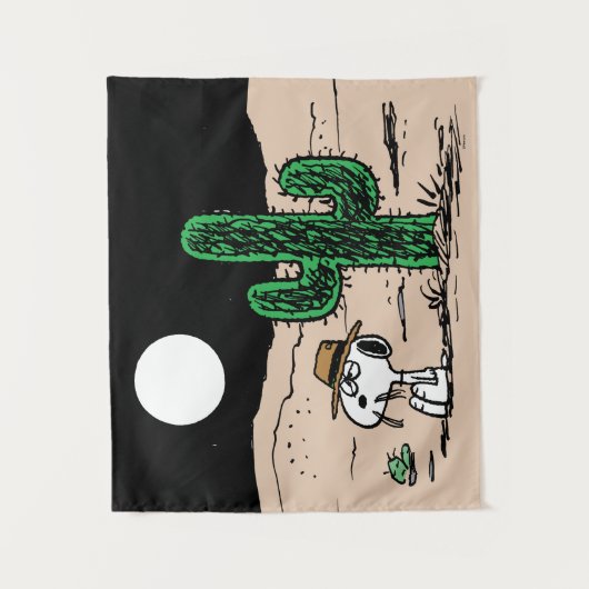 Spike in een Moonlit woestijn Wandkleed (Voorkant)