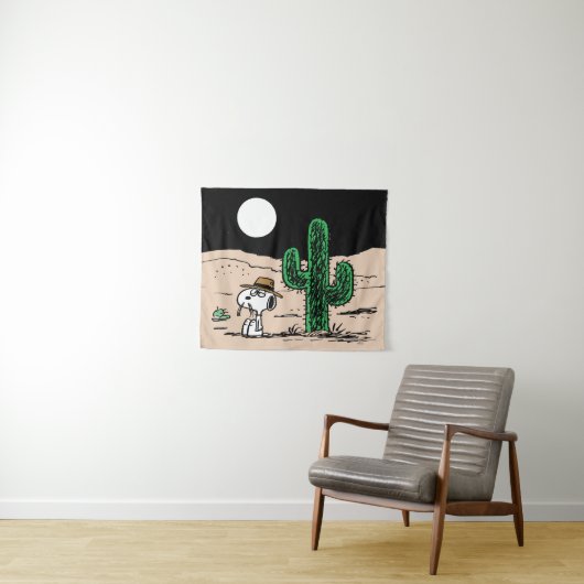 Spike in een Moonlit woestijn Wandkleed (In Situ (horizontaal))