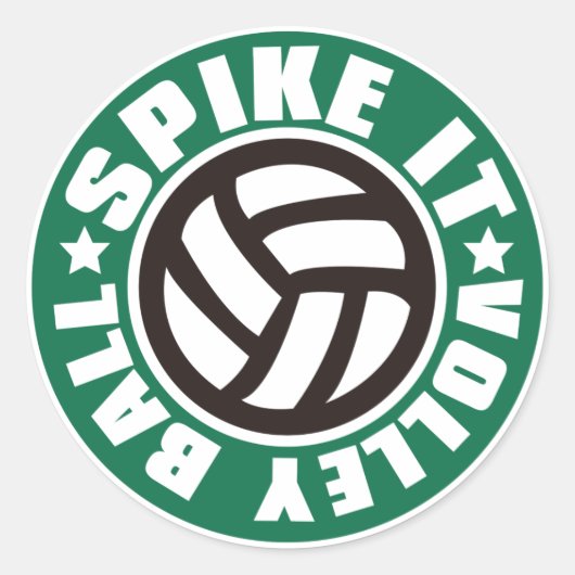 Spike_it_Volleyball Ronde Sticker (Voorkant)