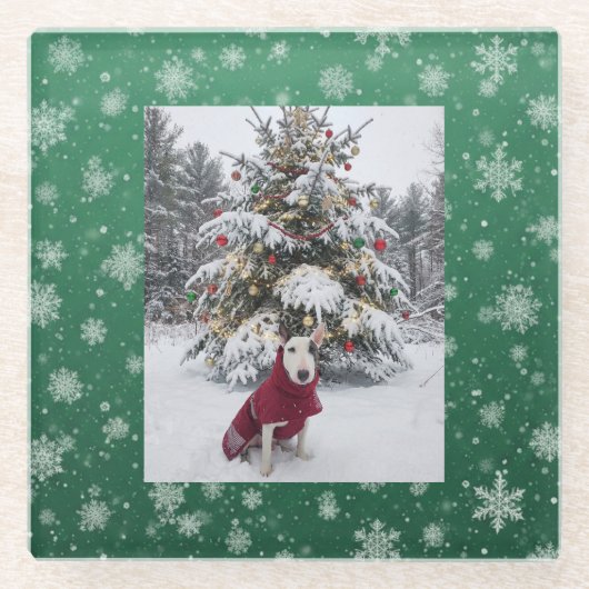 Spike "Let it snow" Glazen Onderzetter (Voorkant)