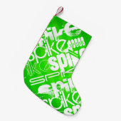 Spike; Neon Green Stripes Kleine Kerstsok (Voorkant (Hangend))
