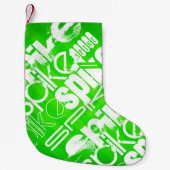 Spike; Neon Green Stripes Kleine Kerstsok (Voorkant)