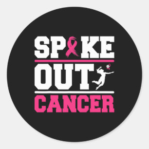 Spike Out Cancer Volleyball Player Breast Cancer A Ronde Sticker