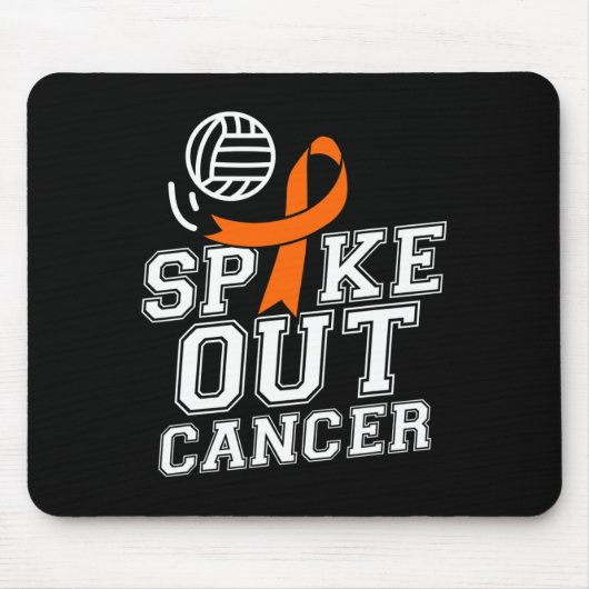 Spike out volleybal leukemie kankerbewustzijn rib muismat (Voorkant)