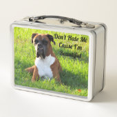 Spike the Boxer Dog - Gepersonaliseerde metalen lu (Achterkant)