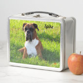 Spike the Boxer Dog - Gepersonaliseerde metalen lu (In situ)