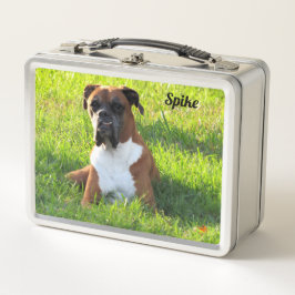 Spike the Boxer Dog - Gepersonaliseerde metalen lu