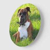 Spike the Boxer - Dog - Wall Clock Grote Klok (Hoek)