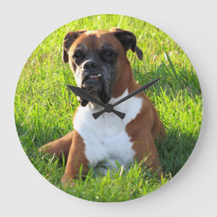 Spike the Boxer - Dog - Wall Clock Grote Klok