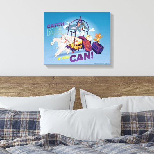 Spike, Tom en Jerry, pak me als je kunt Canvas Afdruk (Insitu (Slaapkamer))