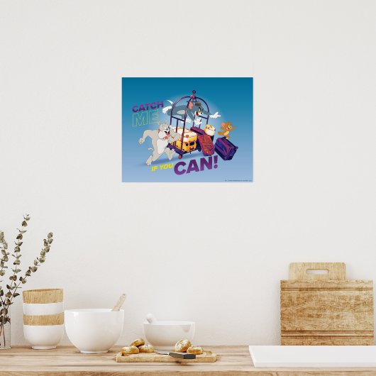 Spike, Tom en Jerry, pak me als je kunt Poster (Keuken)