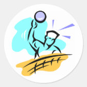 Spike Volleyball Ronde Sticker (Voorkant)