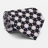 Spiked Stars Black Neck Tie Stropdas (Opgerold)