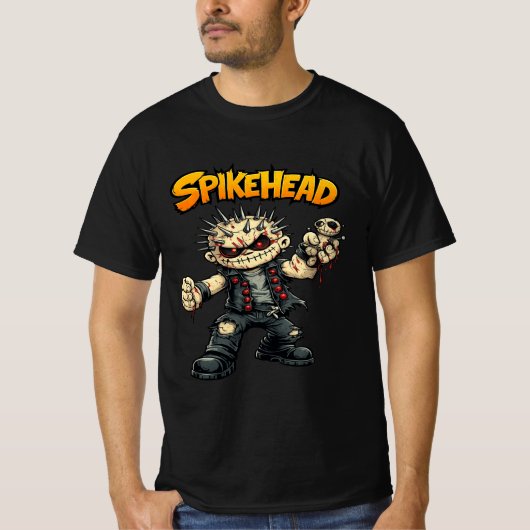 SpikeHead Cartoon Monster Graphic T-Shirt for Men (Voorkant)