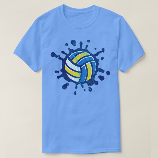 Spiker Setter Server Beach Volleyball Water Splatt T-shirt (Design voorkant)