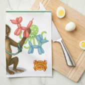 Spike's ballon aap magie theedoek (Quarter Fold)