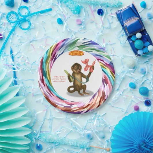 Spike's balloon monkey magic papieren bordje (Feest)