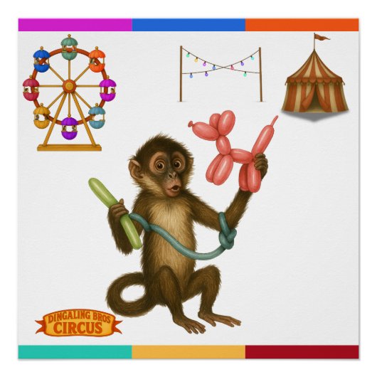 Spike's balloon monkey magic perfect poster (Voorkant)
