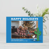 Spike's Holiday Cactus Family Foto Feestdagenkaart (Staand voorkant)