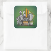 SPIKEY LITTLE CACTUS COLLECTIE VIERKANTE STICKER (Tas)