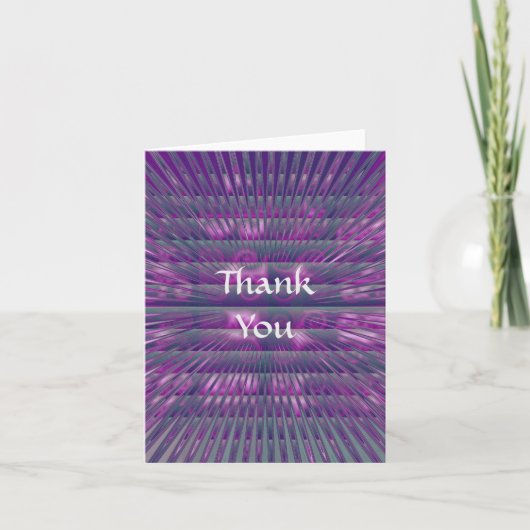 Spikey Paarse Vertical Thank You Card Bedankkaart (Voorkant)
