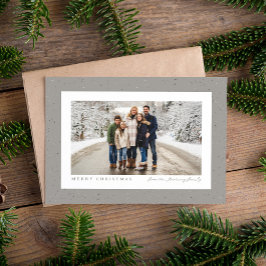 Spikkel frame eenvoudig neutraal grijs kerst foto feestdagenkaart