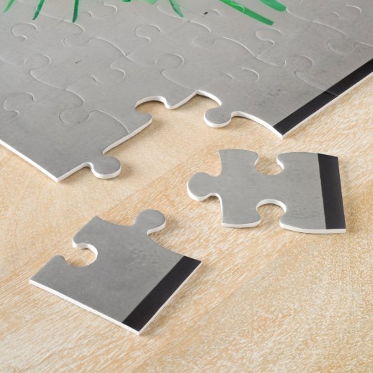 Spiky Abstracte Vogel Puzzel - Paarse & Zwart, 252 (Zijkant)