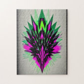 Spiky Abstracte Vogel Puzzel - Paarse & Zwart, 252 (Verticaal)