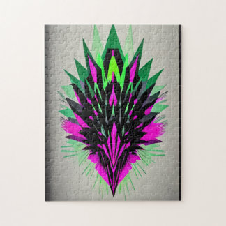 Spiky Abstracte Vogel Puzzel - Paarse & Zwart, 252