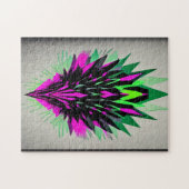 Spiky Abstracte Vogel Puzzel - Paarse & Zwart, 252 Legpuzzel (Horizontaal)