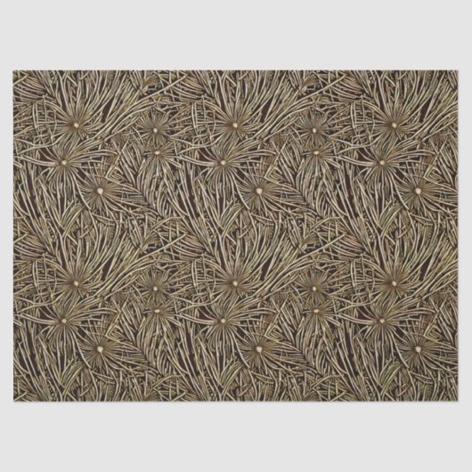 Spiky Bloem Massed Patroon Decoupage Tissuepapier (Voorkant)