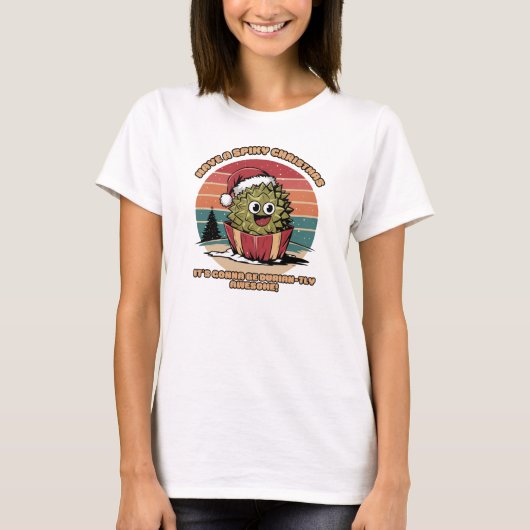 Spiky Durian Christmas Fun T-shirt (Voorkant)