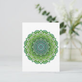 Spiky Green Flower Mandala Briefkaart (Staand voorkant)