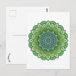Spiky Green Flower Mandala Briefkaart