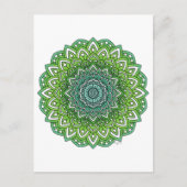 Spiky Green Flower Mandala Briefkaart (Voorkant)