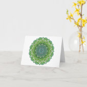 Spiky Green Flower Mandala Kaart (Gele Bloem)