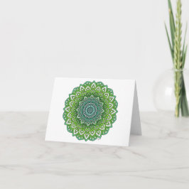 Spiky Green Flower Mandala Kaart