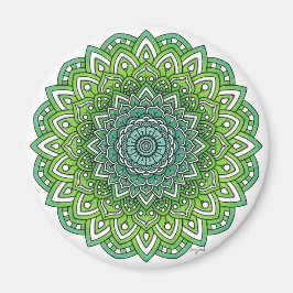 Spiky Green Flower Mandala Magneet