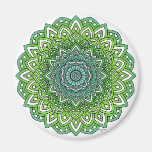Spiky Green Flower Mandala Magneet