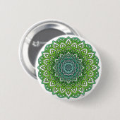Spiky Green Flower Mandala Ronde Button 5,7 Cm (Voorkant /achterkant)