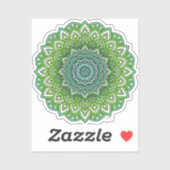 Spiky Green Flower Mandala Sticker (Vel)