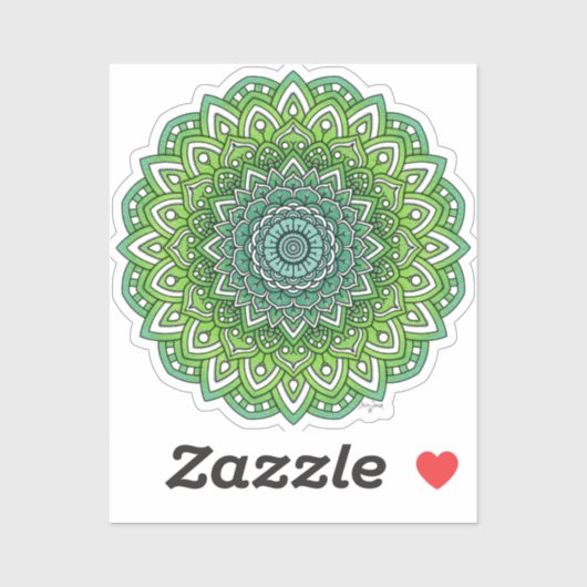 Spiky Green Flower Mandala Sticker (Vel)