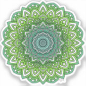Spiky Green Flower Mandala Sticker (Voorkant)