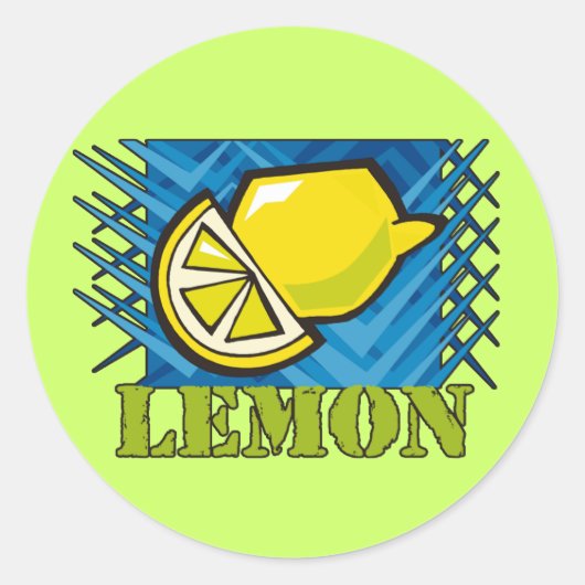 Spiky Lemon Ronde Sticker (Voorkant)