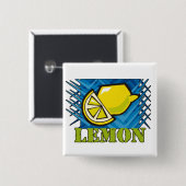 Spiky Lemon Vierkante Button 5,1 Cm (Voorkant /achterkant)